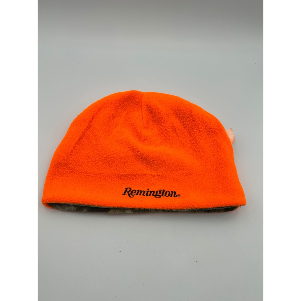 Remington Reversible Fleece Beanie Blaze Orange Camo Mill Fleet Farm Hunting Hat
